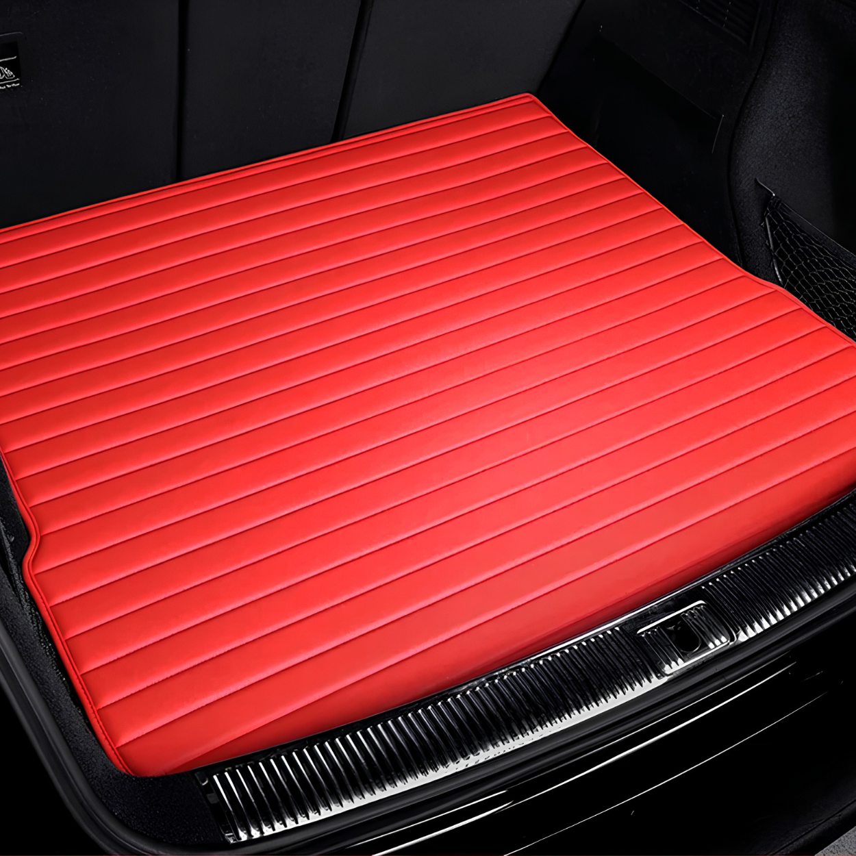 Custom Leather Car Trunk Mats with Striped Design