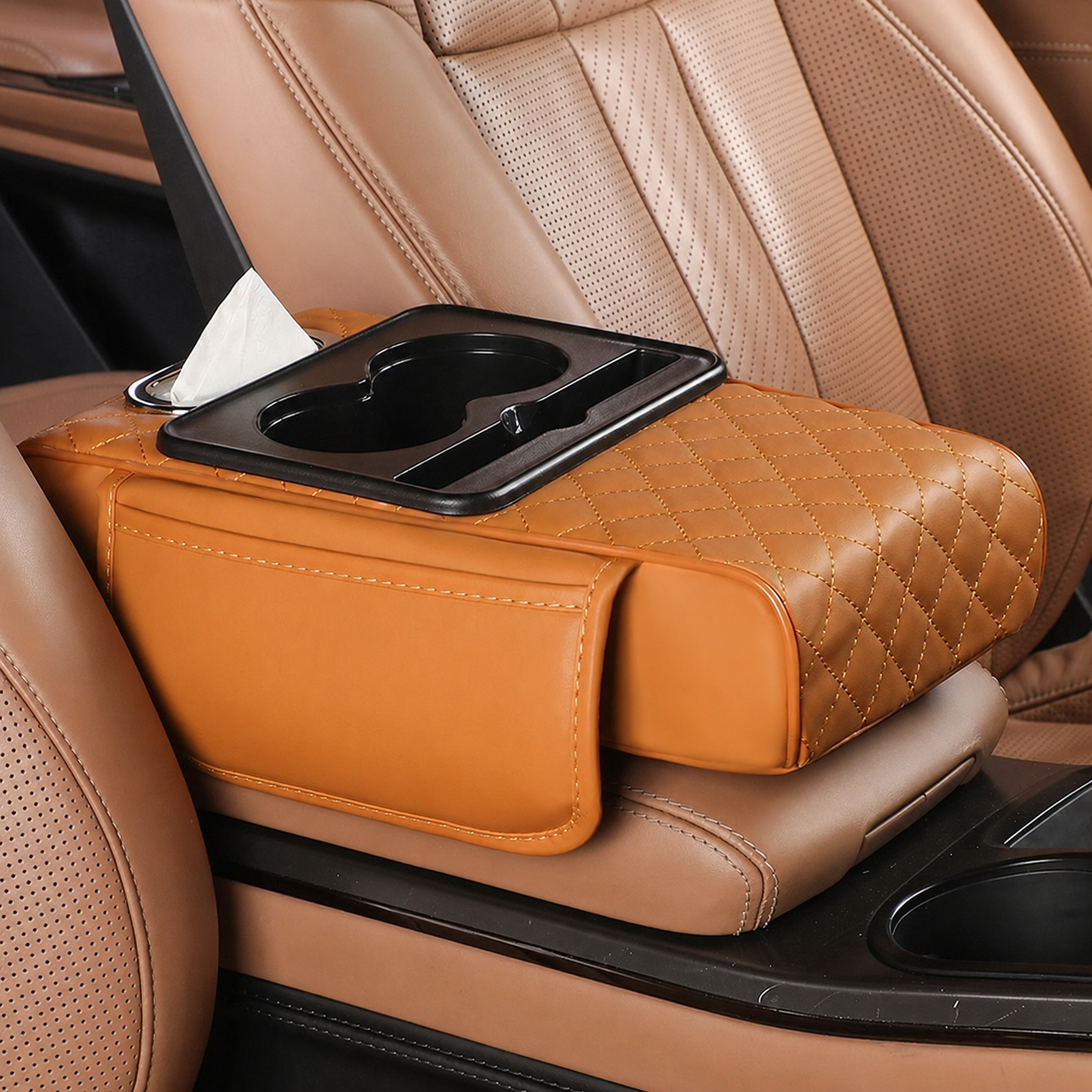 Multifunctional Leather Car Armrest Extender Cushion