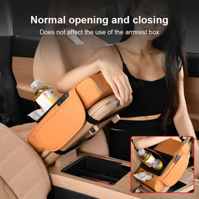 Multifunctional Leather Car Armrest Extender Cushion