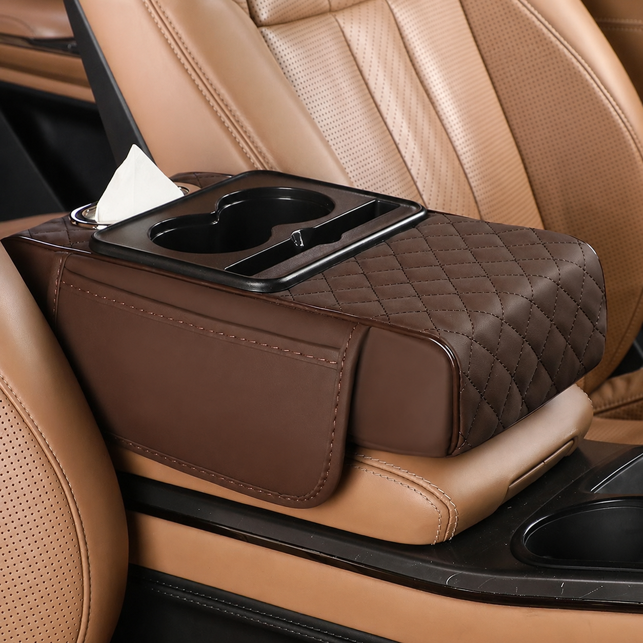 Multifunctional Leather Car Armrest Extender Cushion