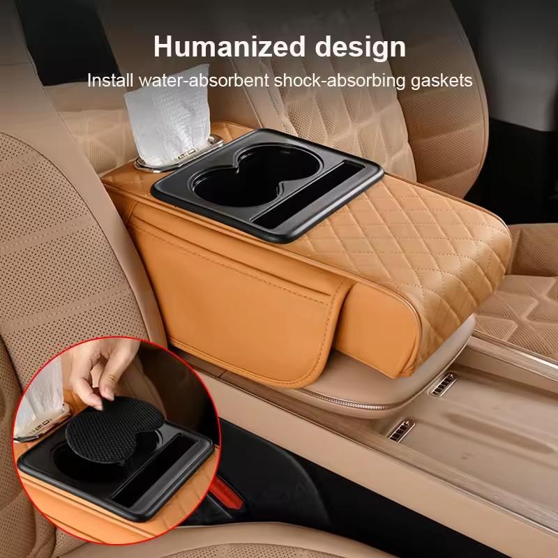 Multifunctional Leather Car Armrest Extender Cushion
